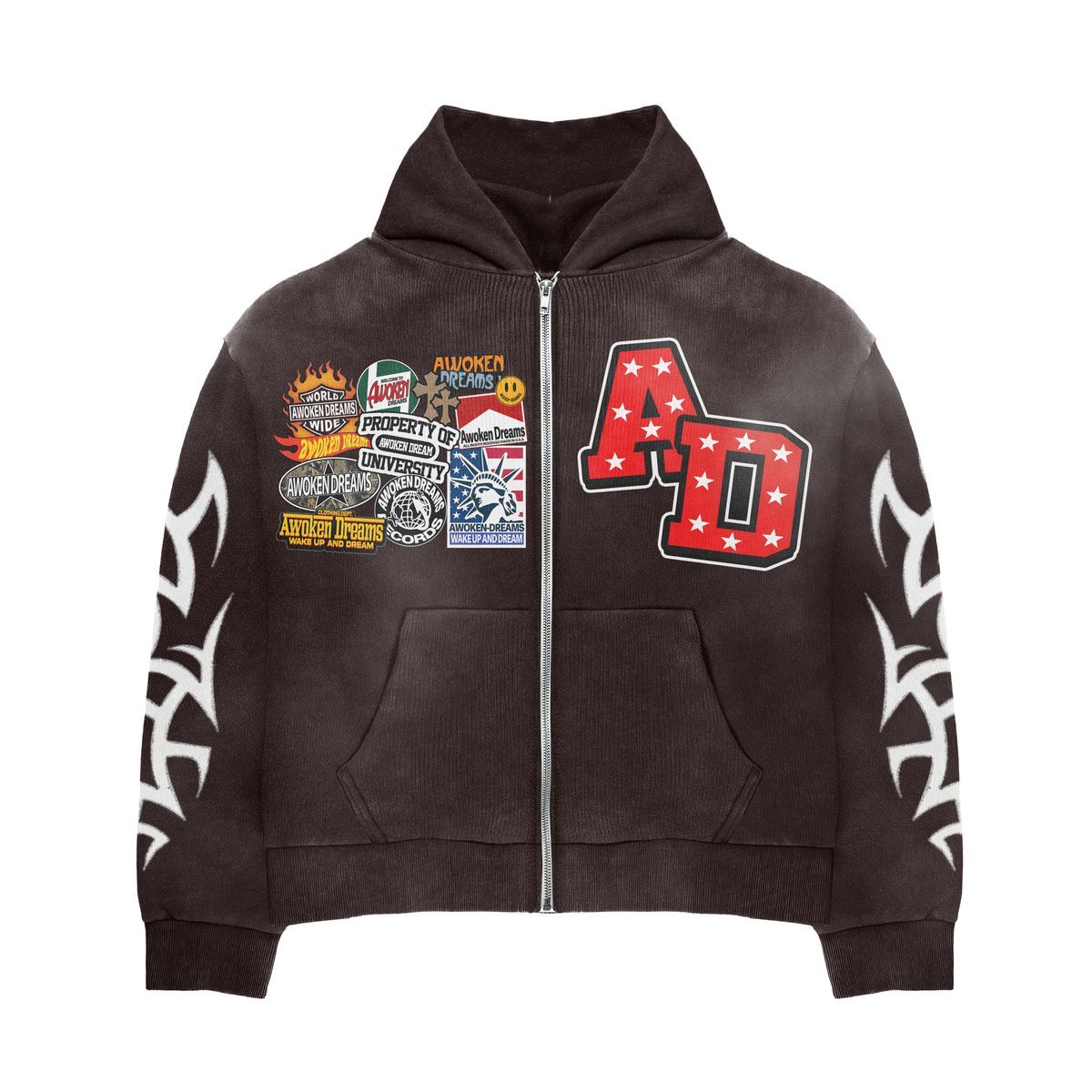 Awoken Dreams V2 Zip-Up Brown