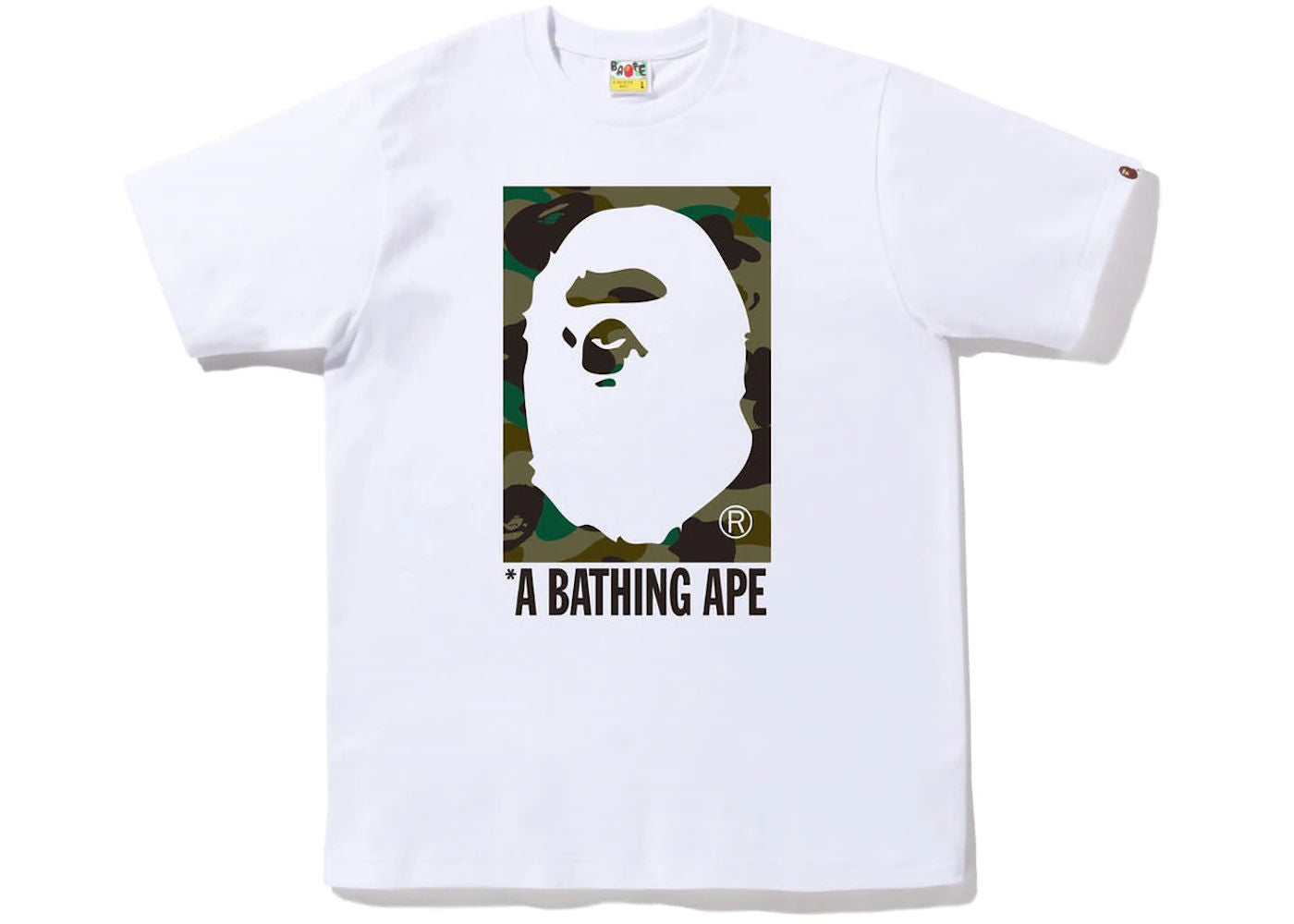 BAPE 1St Camo Box Ape Head Tee White Green