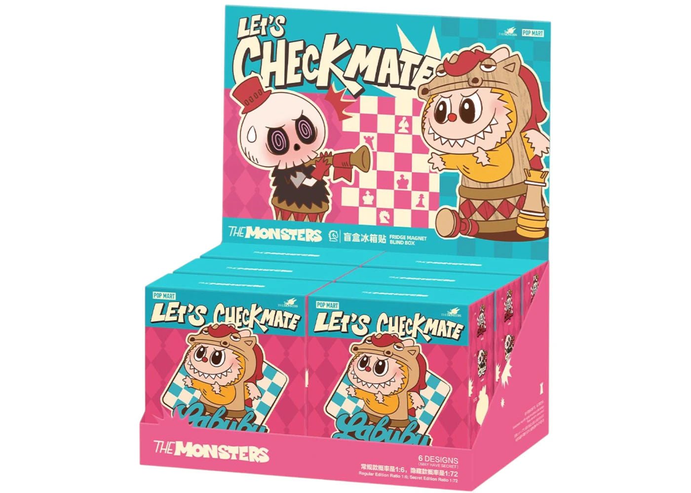Pop Mart Labubu The Monsters Let's Checkmate Series Fridge Magnet Sealed Case (Single Blind Box)
