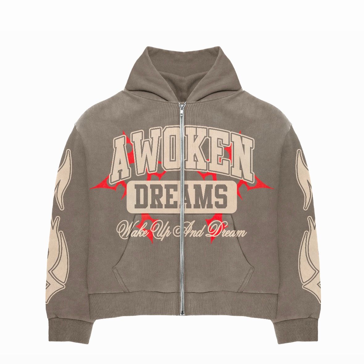 Awoken Dreams Wake Up And Dream Zip Up Charcoal Gray