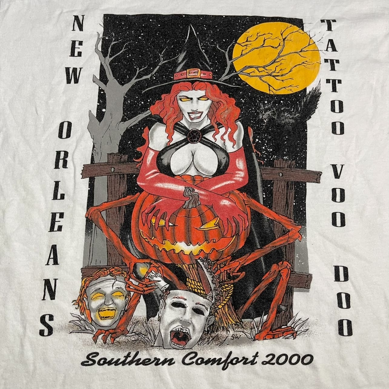 Vintage New Orleans Witch Tattoo Voo-Doo Expo 2000 T-Shirt - Used