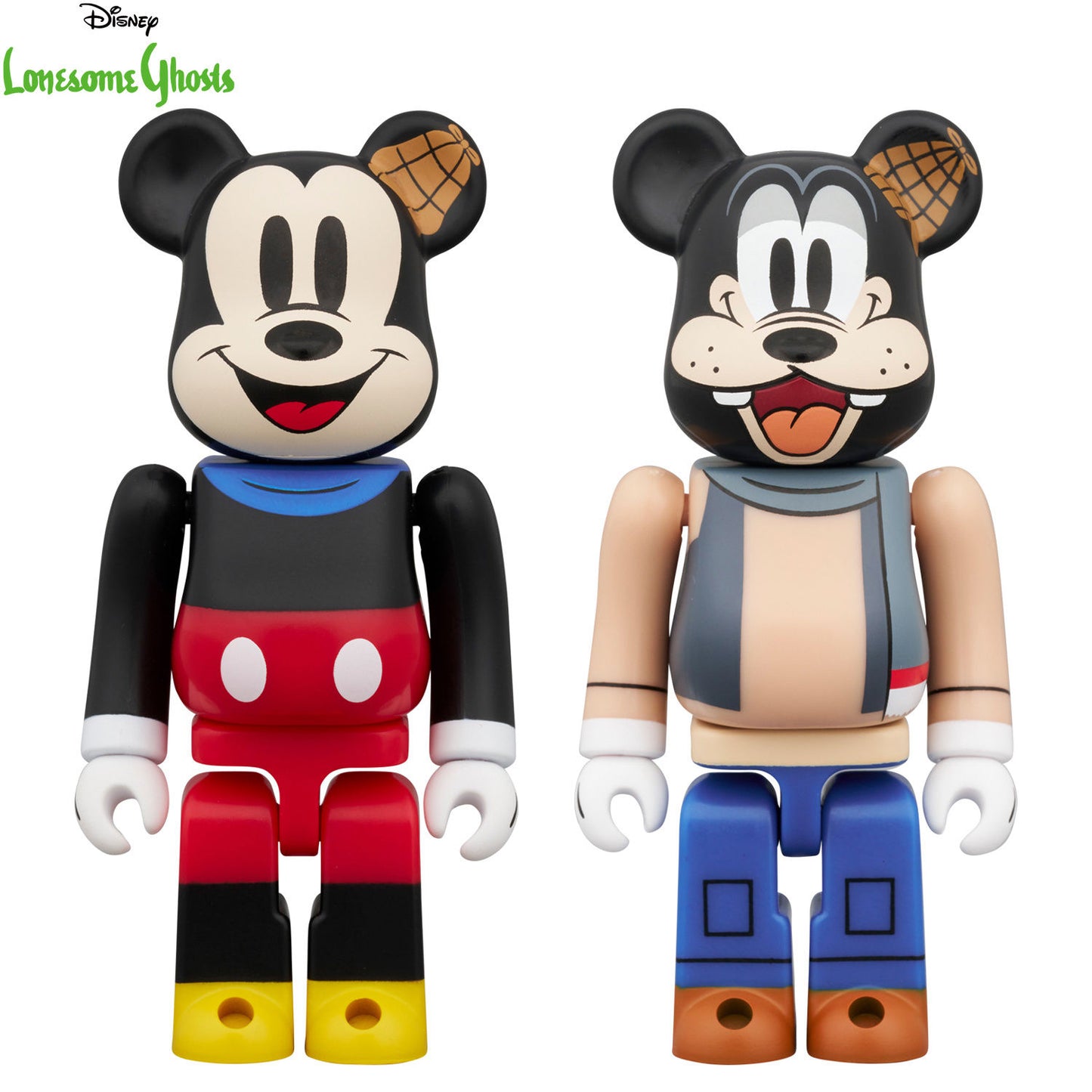 Bearbrick Disney 100% Lonsome Ghost Mickey/Goofy Set