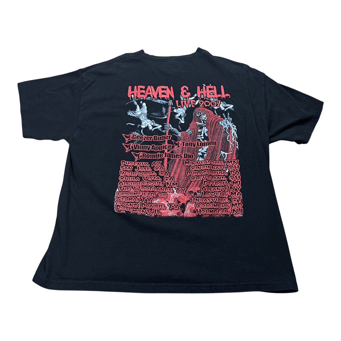 Vintage 2007 Heaven & Hell Grunge Band Tour T-Shirt - Used/Worn