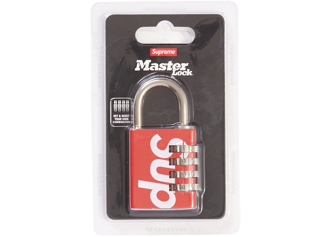 Supreme Masterlock Numeric Lock Red