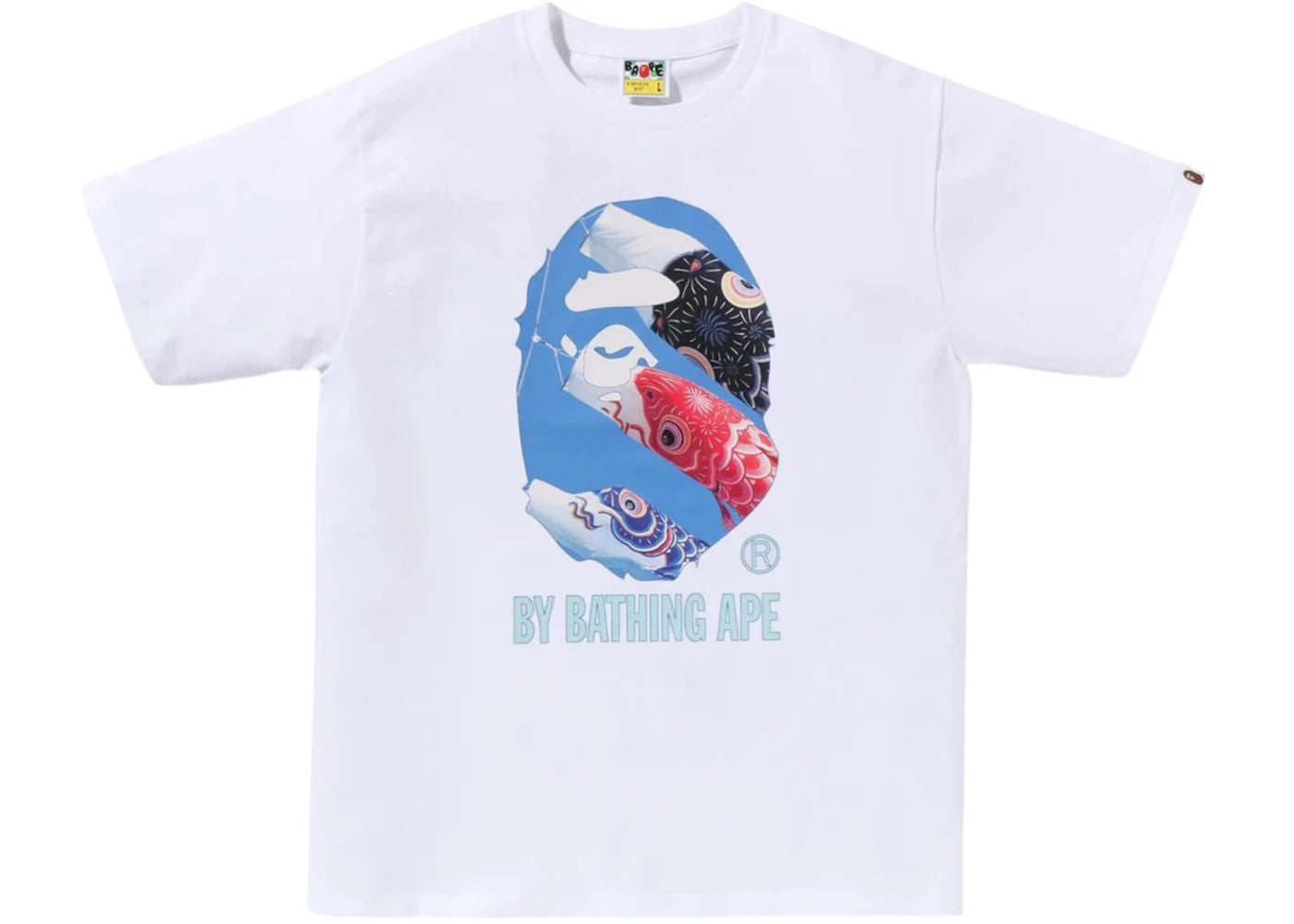 BAPE Carp Photo By Bathing Ape Tee White