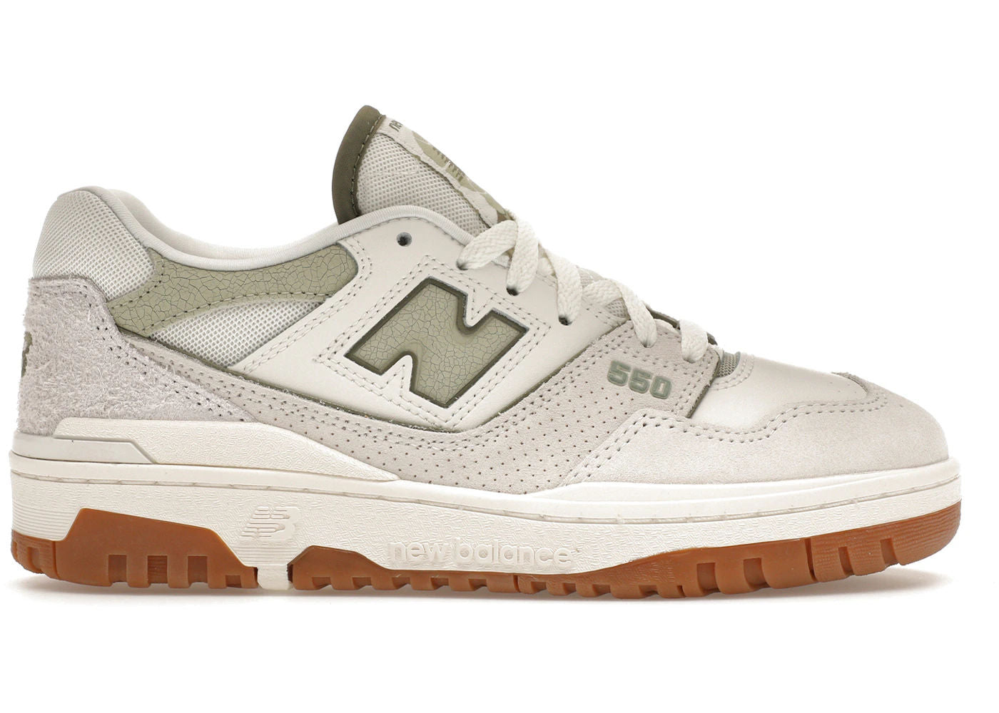 New Balance 550 White Olive Gum (Women's) - Used