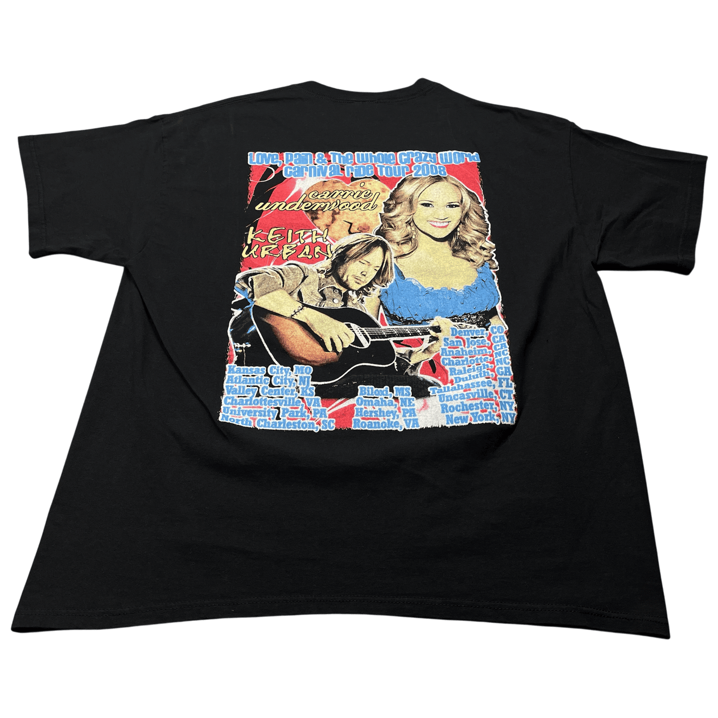 Vintage Love, Pain & The Whole Crazy Carnival Ride 2008 Tour Rap-Style T-Shirt - Used/Worn