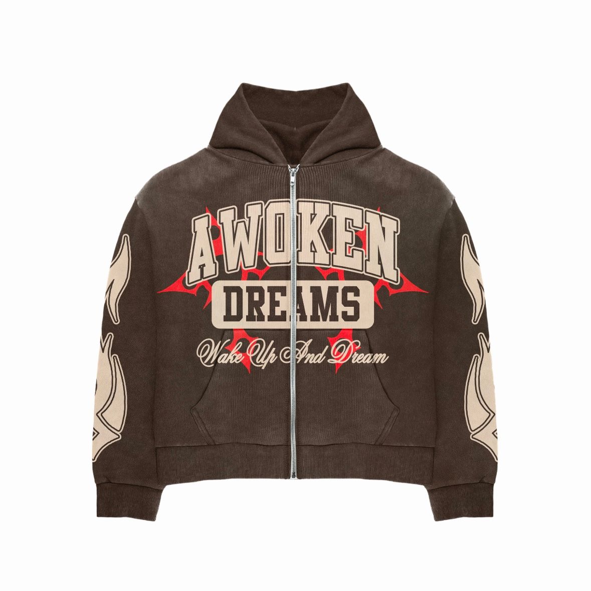 Awoken Dreams Wake Up And Dream Zip Up University Red
