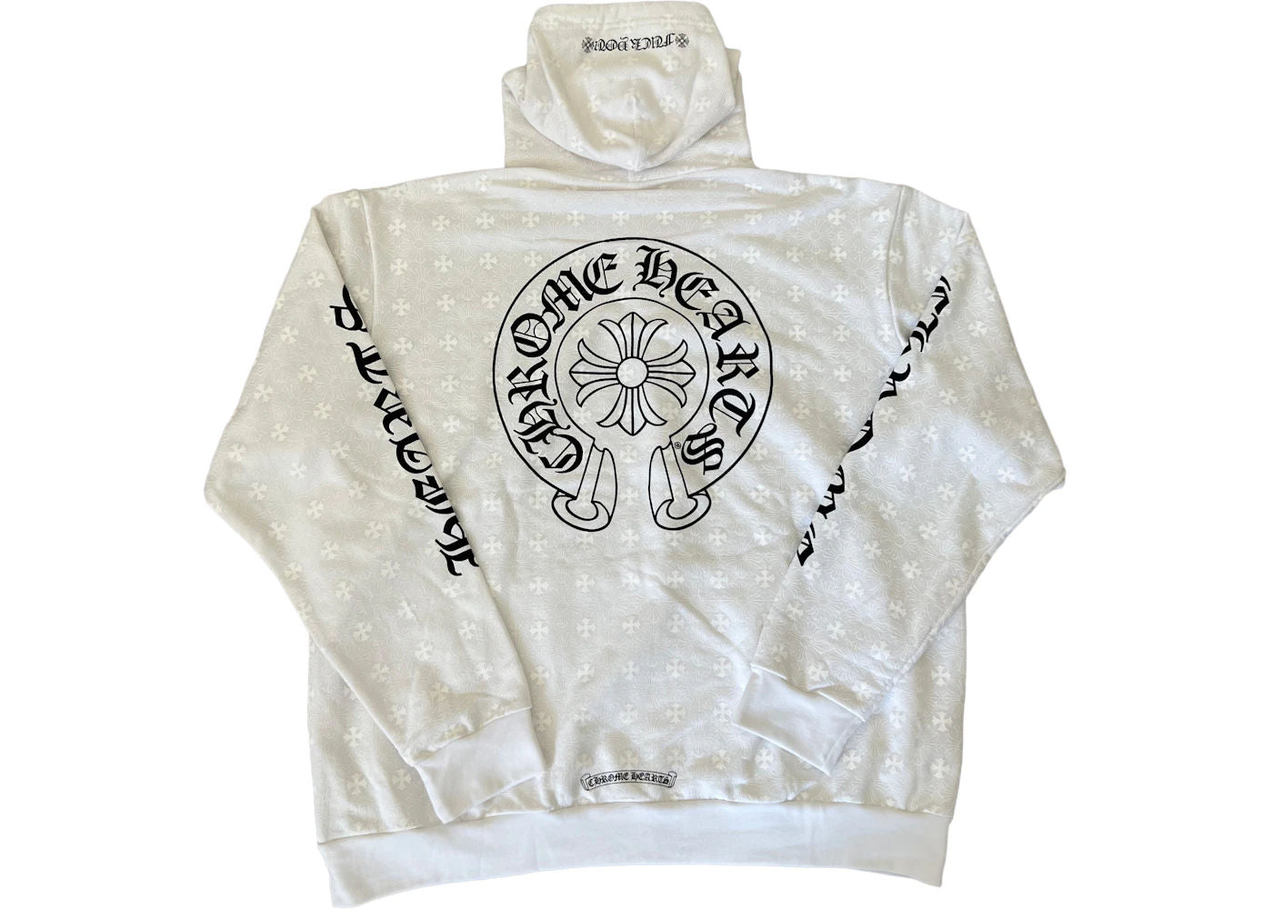 Chrome Hearts Plus Cross Horseshoe Hoodie White - Used