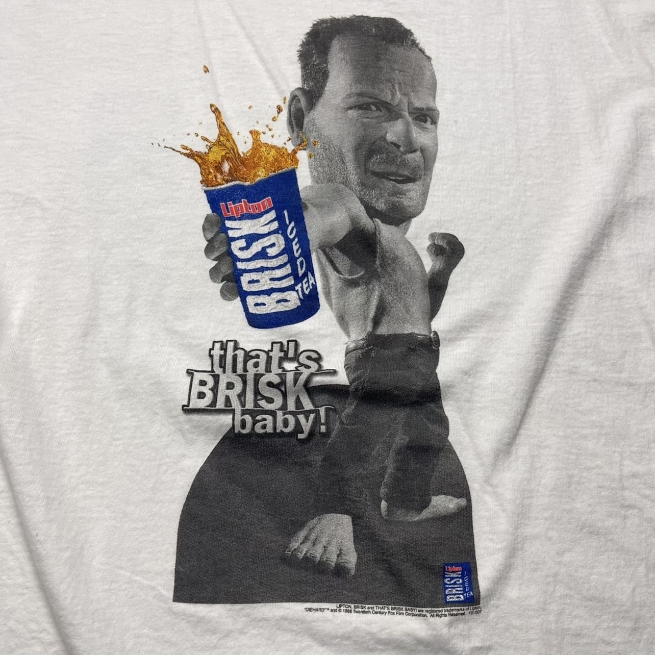 Vintage 1988 Bruce Willis Lipton BRISK Promo T-Shirt - Used