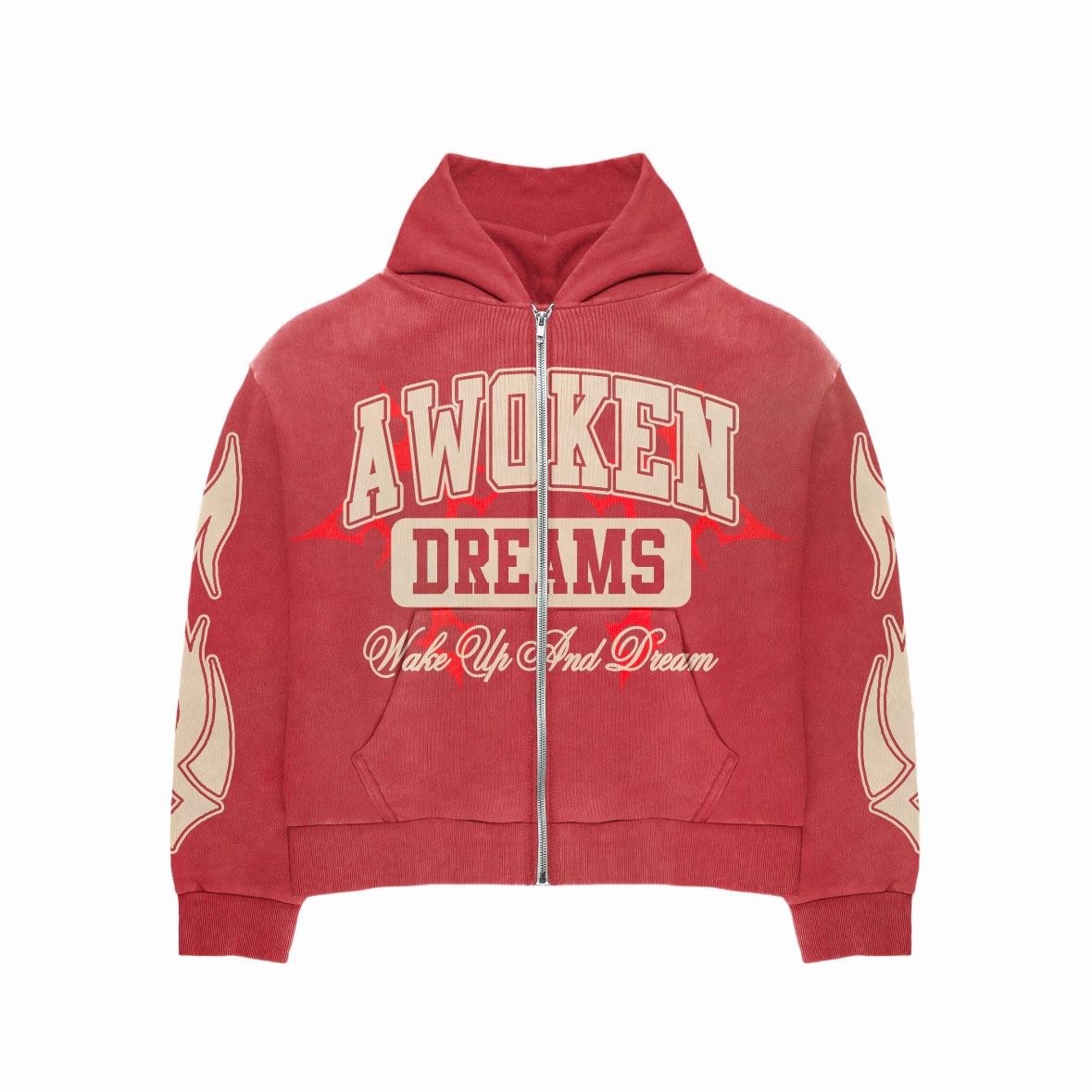Awoken Dreams Wake Up And Dream Zip Up University Red