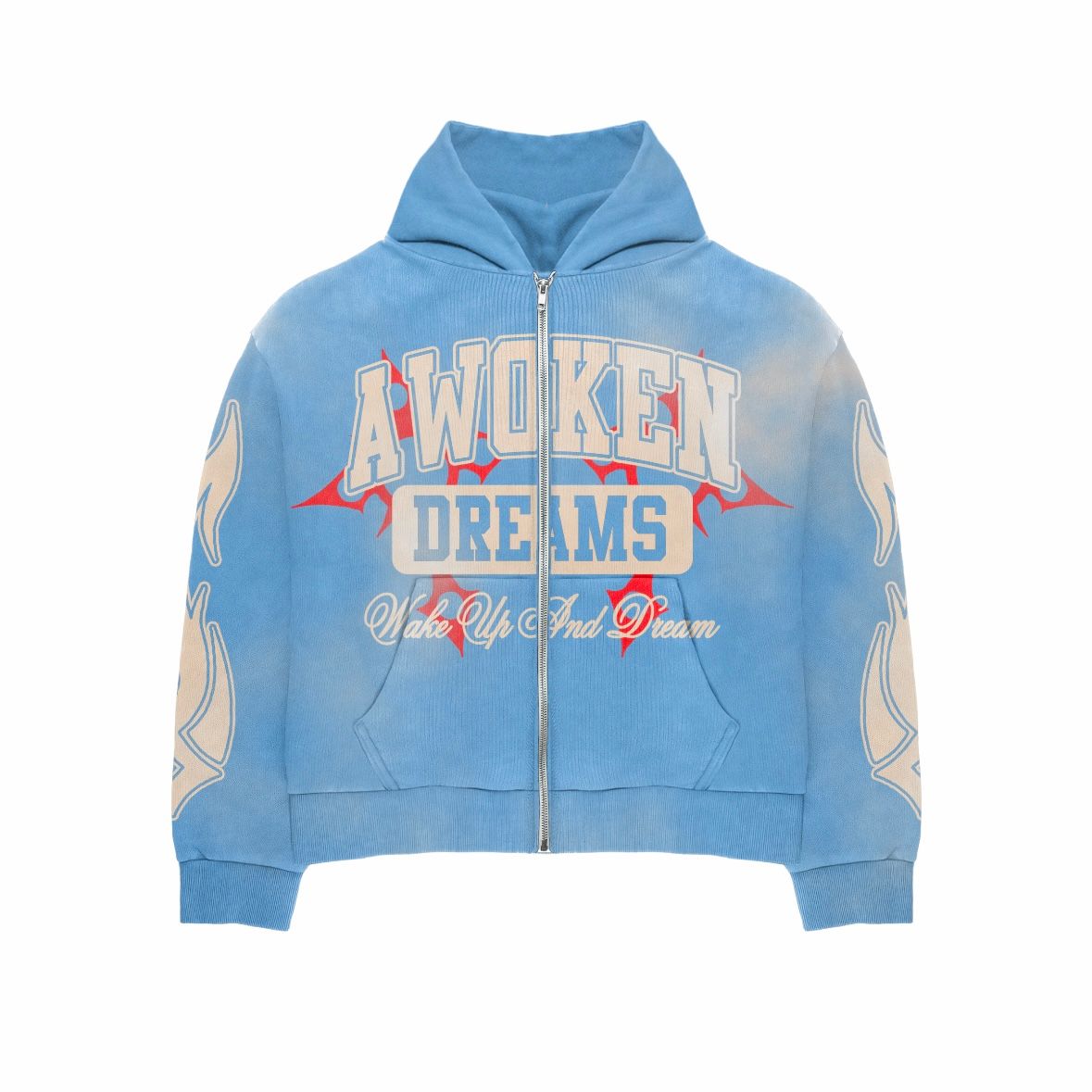 Awoken Dreams Wake Up And Dream Zip Up Sky Blue