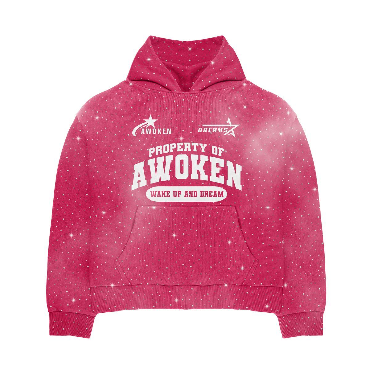 Awoken Dreams Pink Rhinestone Hoodie