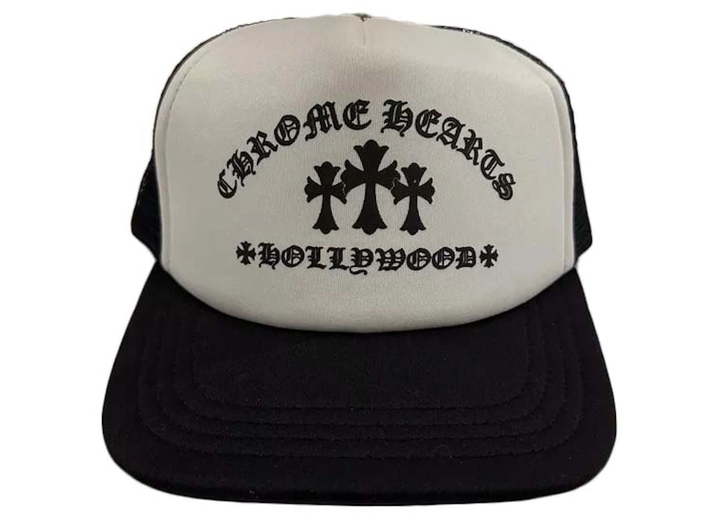 Chrome Hearts Hollywood Cross "King Taco" Trucker Cap Black/White - Like New