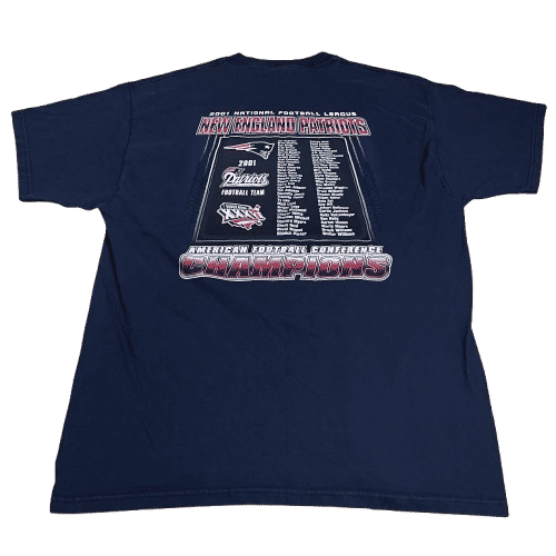 Vintage NFL 2001 New England Patriots Champions T-Shirt - Used