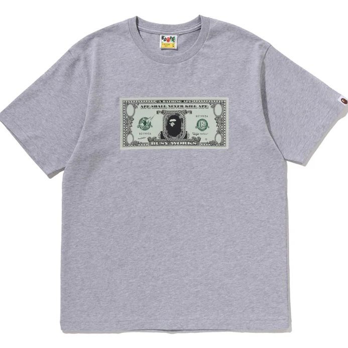 BAPE Banknote Relaxed Fit Tee (SS26) Grey