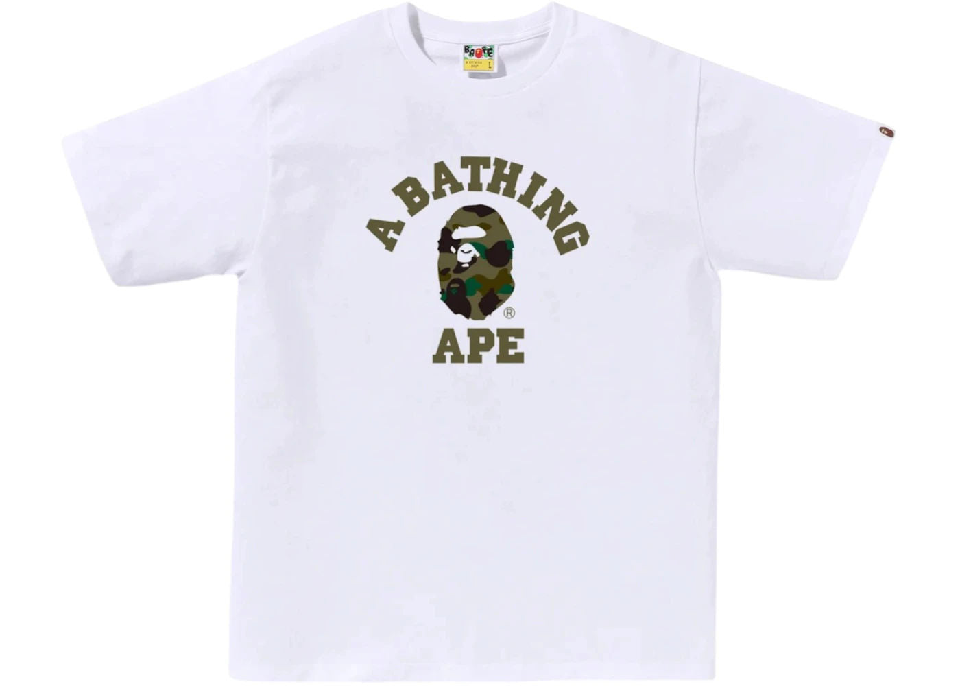 BAPE 1st Camo College Tee (SS26) White/Green