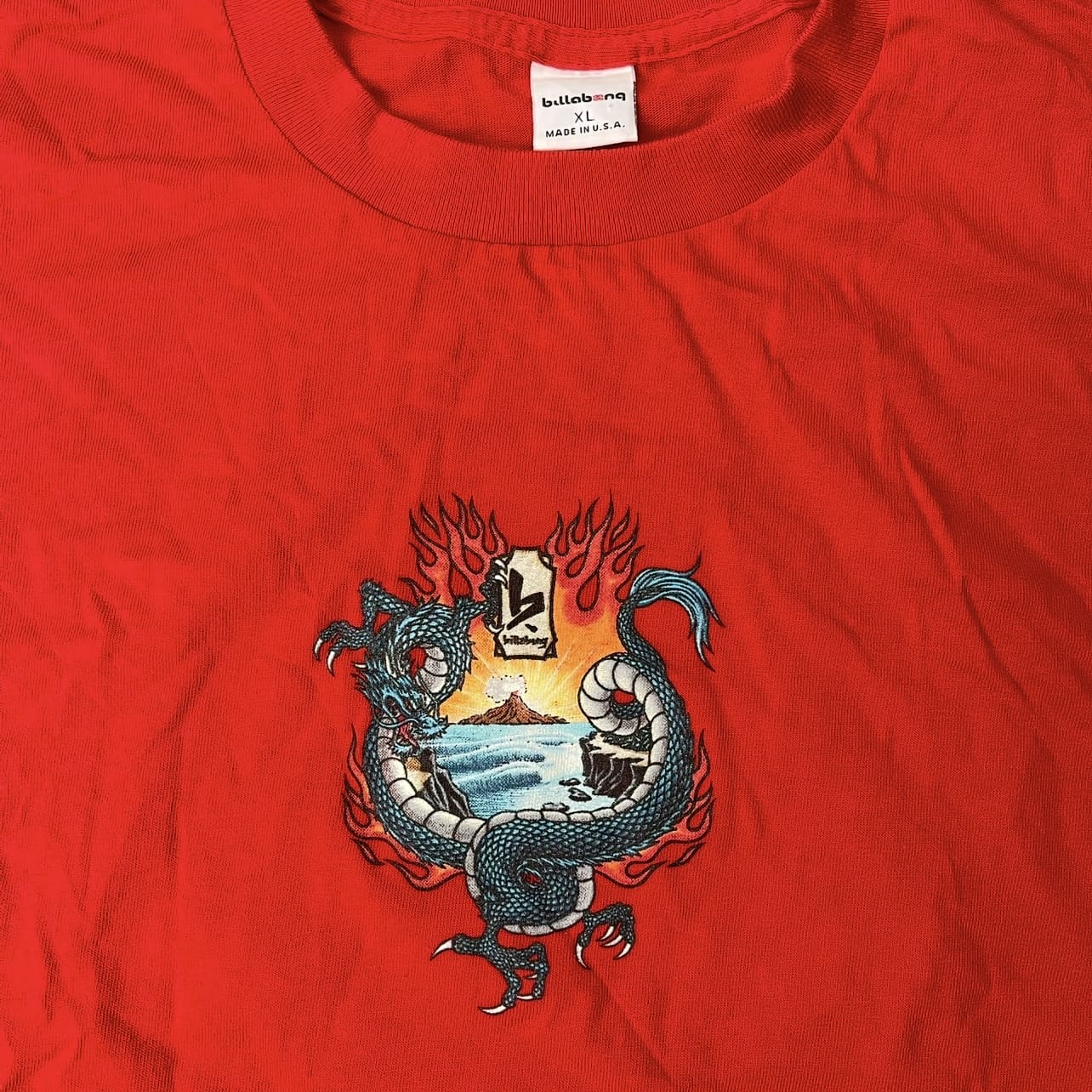 Vintage Billabong Flame Dragon Made in USA T-Shirt - Used/Worn