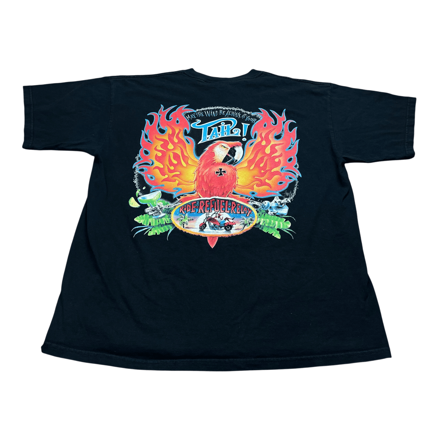 Vintage Parrot Chopper Biker T-Shirt - Used/Worn