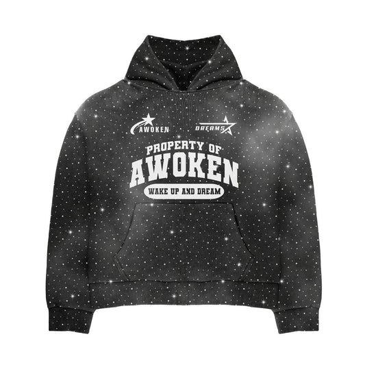 Awoken Dreams Black Rhinestone Hoodie