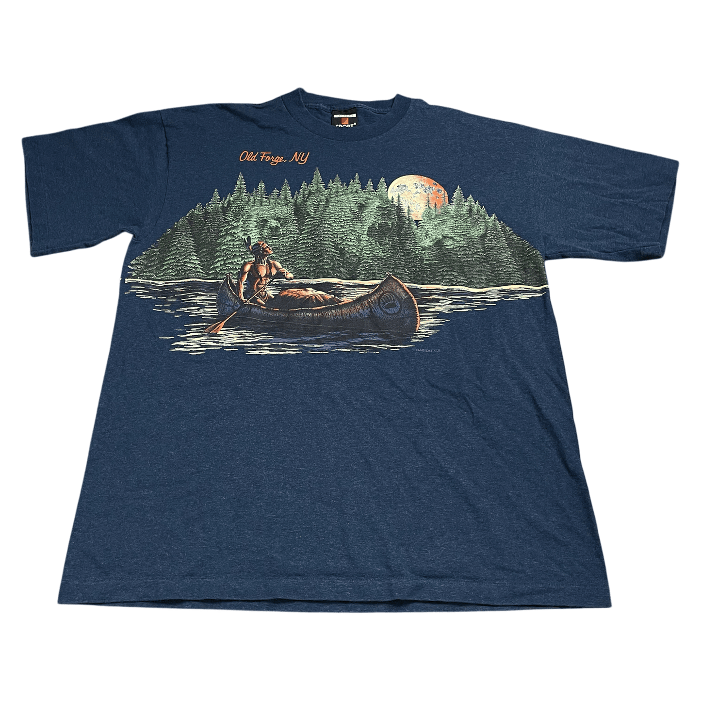 Vintage 1992 Native American Canoe T-Shirt - Used