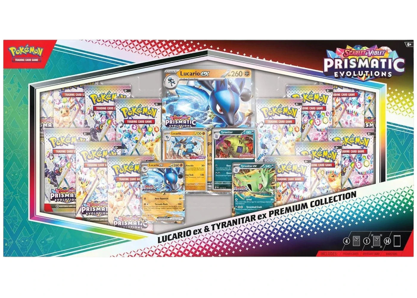 Pokemon Prismatic Evolutions Lucario ex & Tyranitar ex Premium Collection (Sam's Club Exclusive) 2025 Pokémon Scarlet & Violet