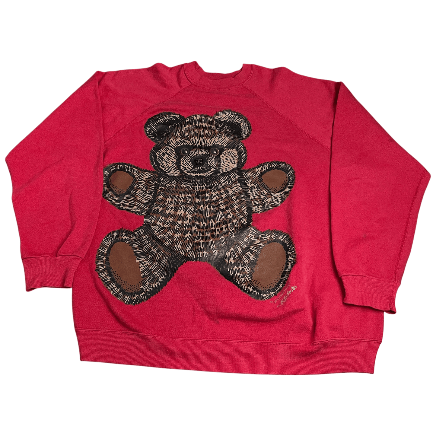 Vintage 3D Teddy Bear Crewneck Sweatshirt - Used