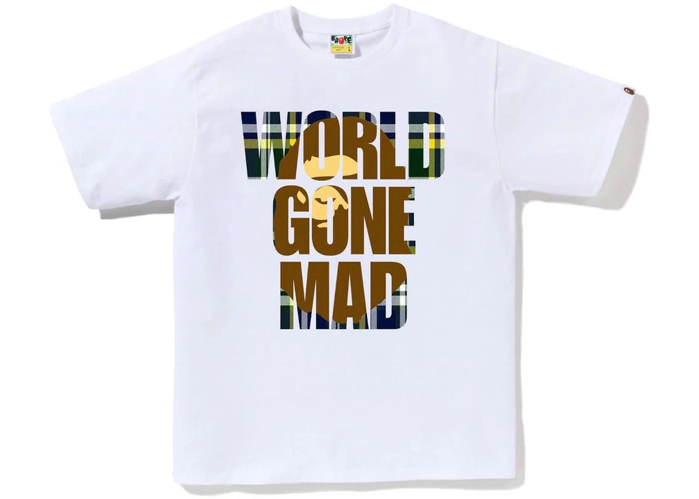 BAPE Check WGM Ape Head Overlap Tee White