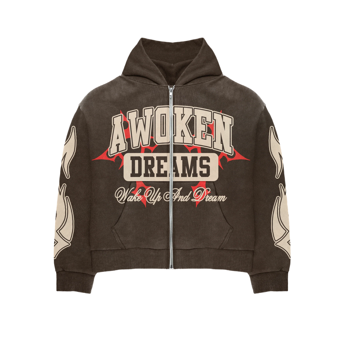 Awoken Dreams Wake Up And Dream Zip Up Chocolate - Used