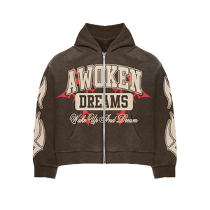 Awoken Dreams Wake Up And Dream Zip Up Chocolate - Used
