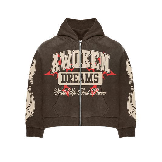 Awoken Dreams Wake Up And Dream Zip Up Chocolate - Used