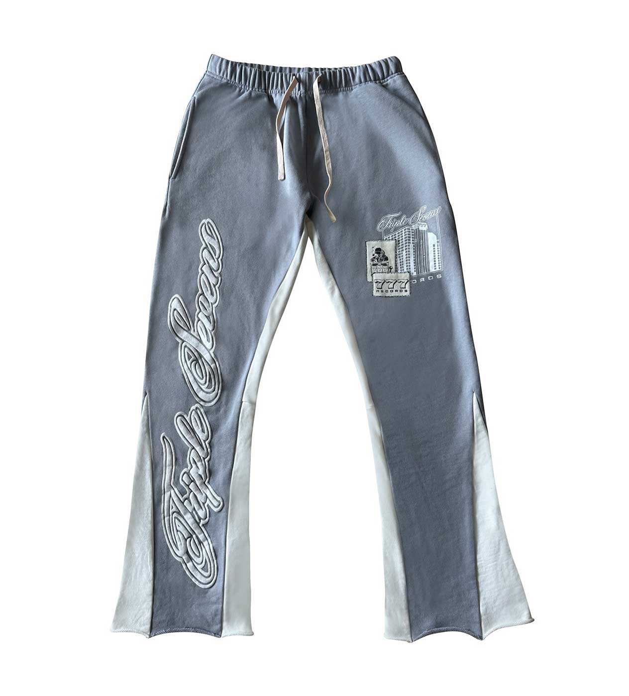 TRIPLE SEVENS PATCHWORK SWEATPANTS LIGHT GREY