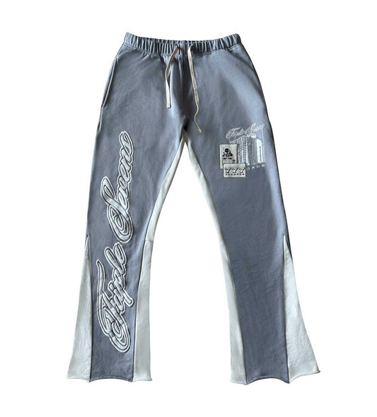 TRIPLE SEVENS PATCHWORK SWEATPANTS LIGHT GREY