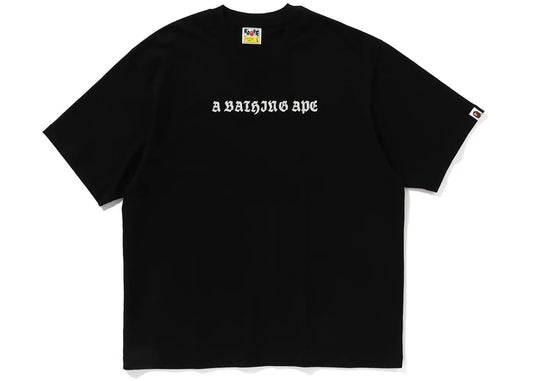 BAPE Gothic Logo Relaxed Fit Tee Black