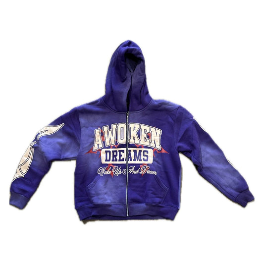 Awoken Dreams Wake Up And Dream Zip Up Acid Purple