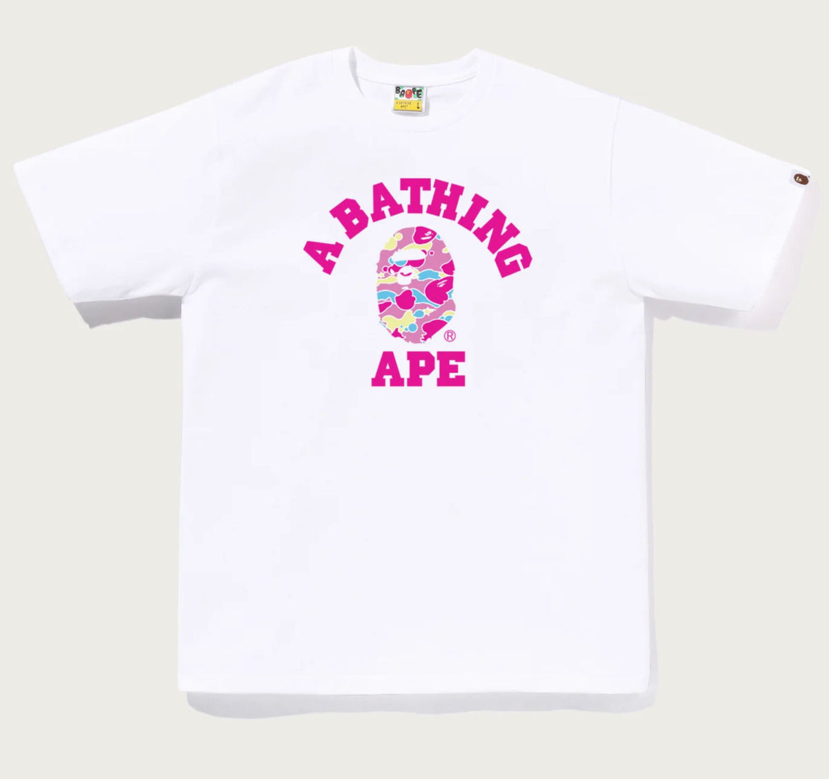 BAPE Sta Camo College Tee White/Pink