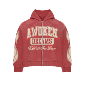 Awoken Dreams Wake Up And Dream Zip Up University Red