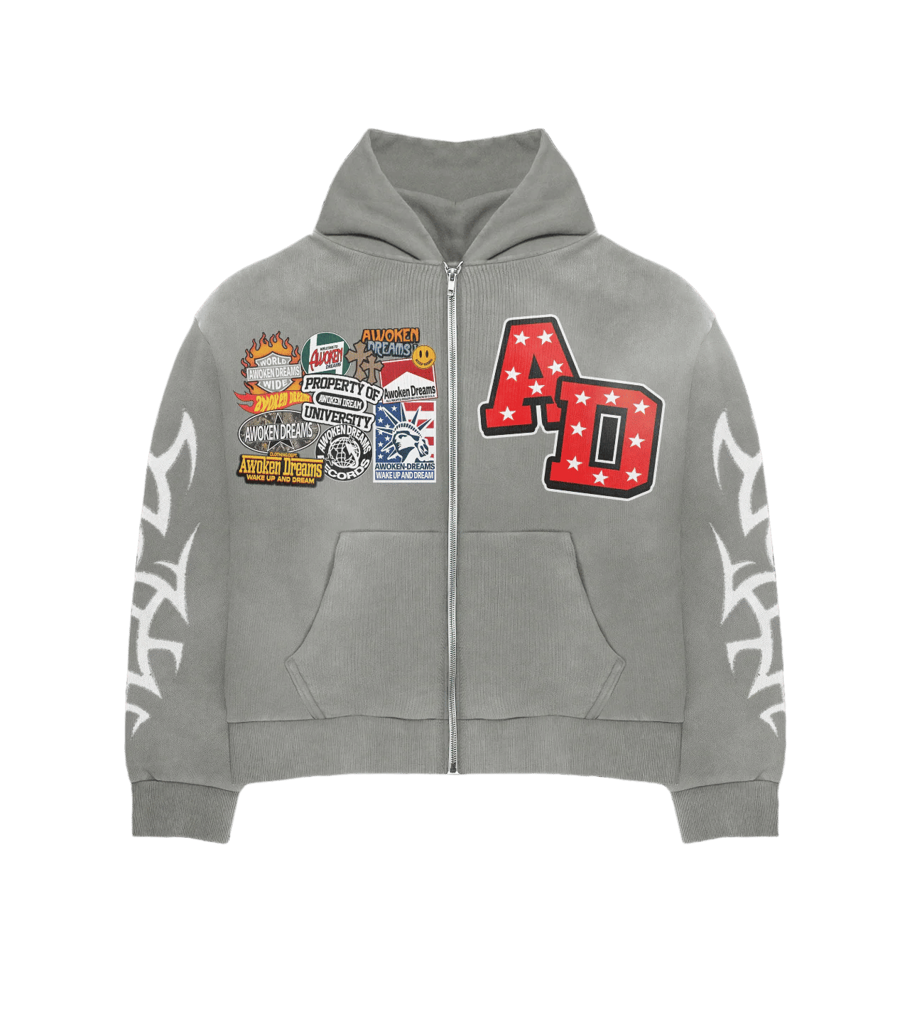 Awoken Dreams V2 Zip-Up Grey