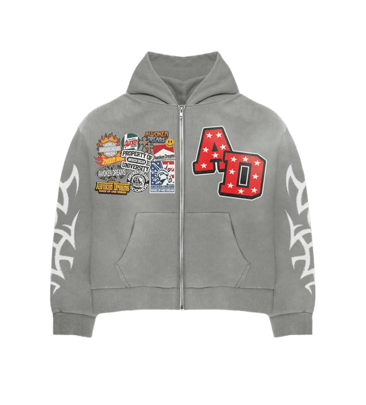 Awoken Dreams V2 Zip-Up Grey