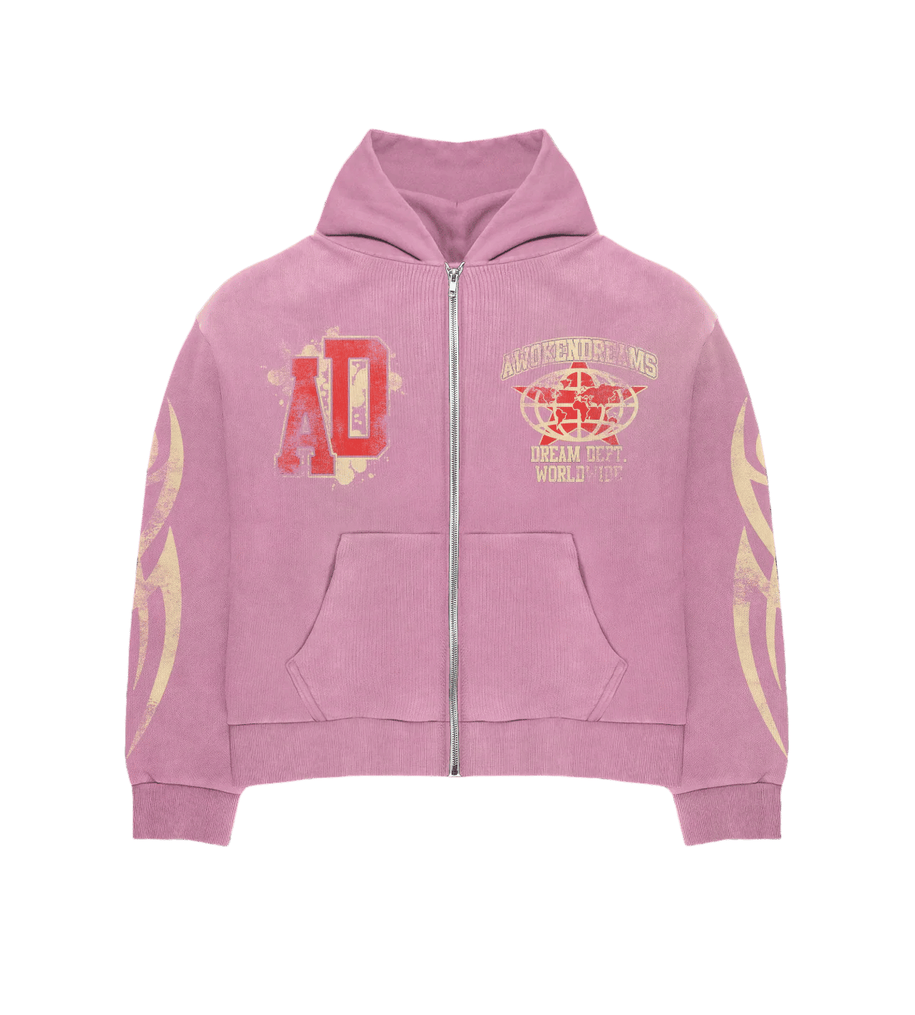 Awoken Dreams Varsity Zip-Up pink