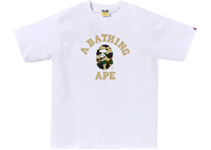 BAPE 1st Camo College Tee (SS26) White/Yellow