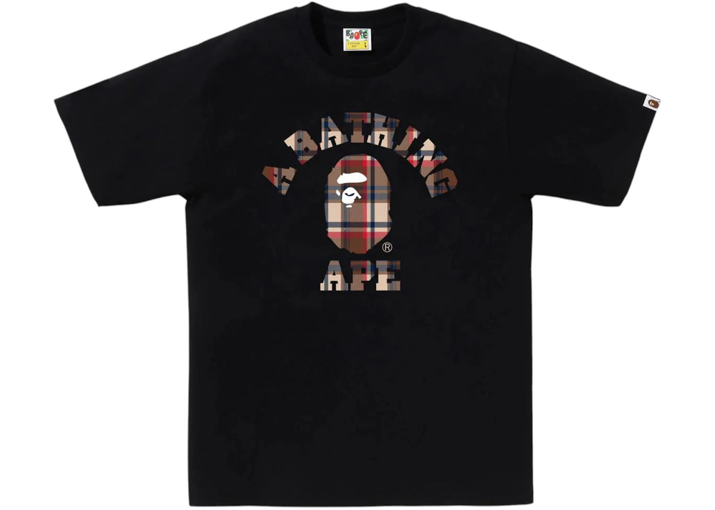 BAPE Check College Tee (FW25) Black/Red