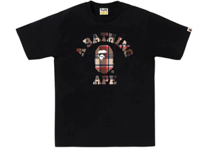 BAPE Check College Tee (FW25) Black/Red