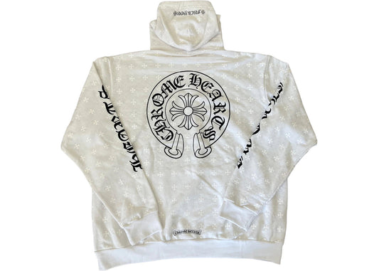 Chrome Hearts Plus Cross Horseshoe Hoodie White - Used