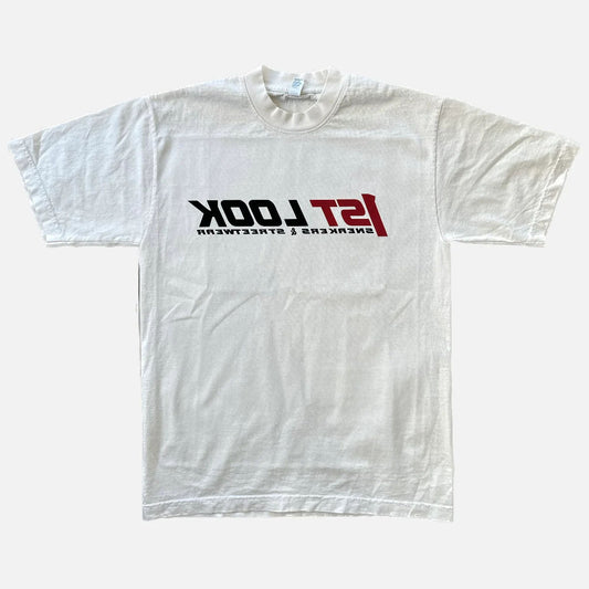 1ST LOOK INVERTED LOGO TEE -  CREAM