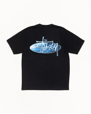 Stussy Wave Oval Tee (BLACK)