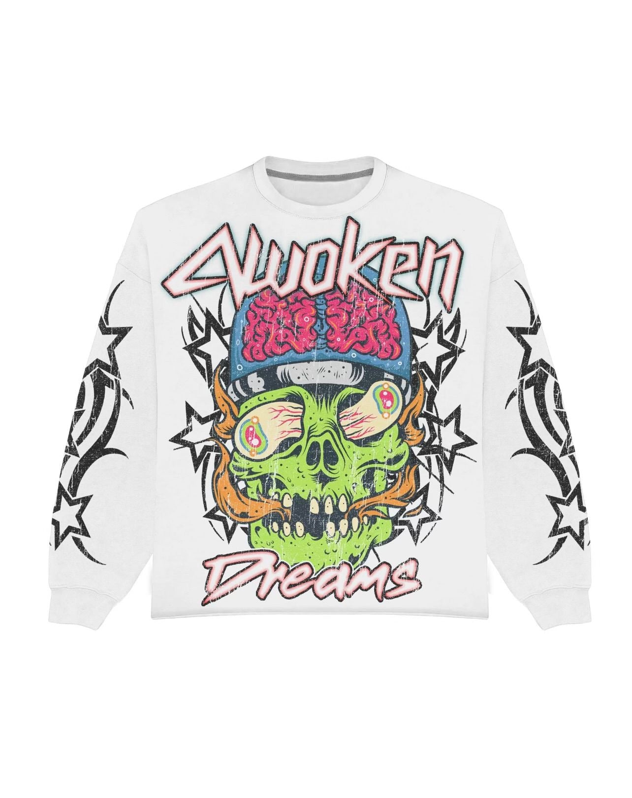 Awoken Dreams Zombie Long Sleeve - White