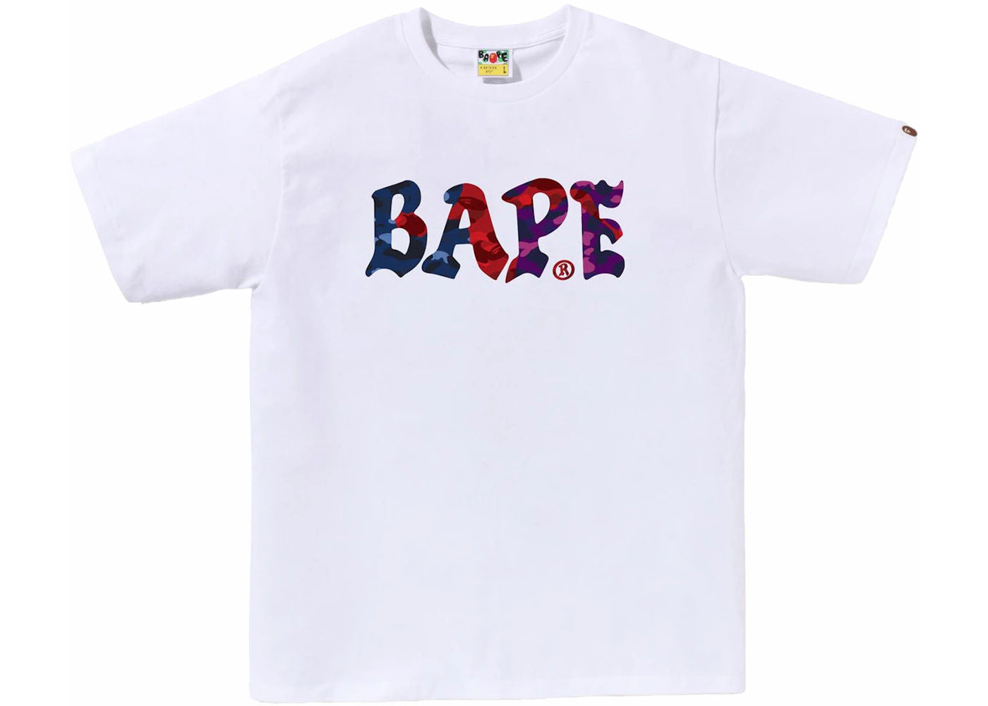 BAPE Color Camo Crazy Bape Logo Tee White