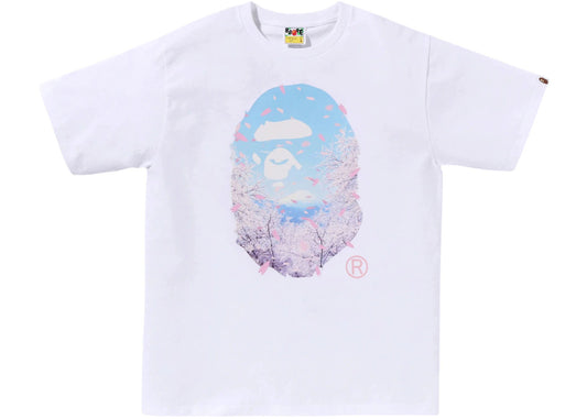 BAPE Sakura Photo Ape Head Tee (SS26) White