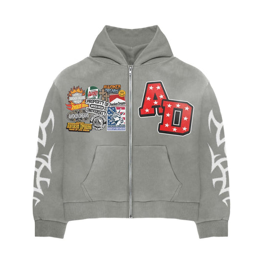 Awoken Dreams V2 Zip-Up Grey
